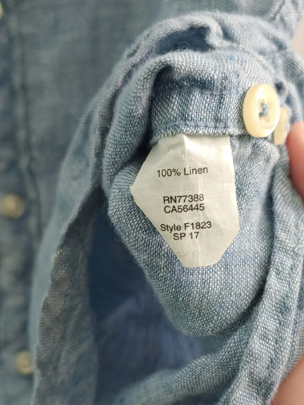 J. Crew Linen Chambray Shirt Men's M Light Blue Button Down
